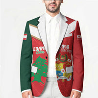 Custom Rugby Tonga and Lebanon Blazer Mate Maa Tonga Cedars Together