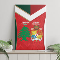 Rugby Tonga and Lebanon Canvas Wall Art Mate Maa Tonga Cedars Together