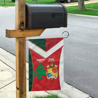Rugby Tonga and Lebanon Garden Flag Mate Maa Tonga Cedars Together