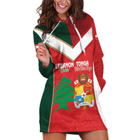 Custom Rugby Tonga and Lebanon Hoodie Dress Mate Maa Tonga Cedars Together