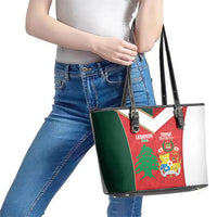 Rugby Tonga and Lebanon Leather Tote Bag Mate Maa Tonga Cedars Together