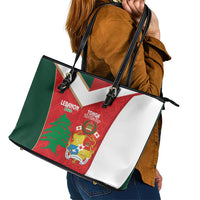 Rugby Tonga and Lebanon Leather Tote Bag Mate Maa Tonga Cedars Together