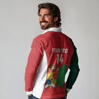 Custom Rugby Tonga and Lebanon Long Sleeve Polo Shirt Mate Maa Tonga Cedars Together