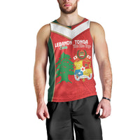Custom Rugby Tonga and Lebanon Men Tank Top Mate Maa Tonga Cedars Together