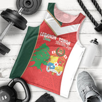 Custom Rugby Tonga and Lebanon Men Tank Top Mate Maa Tonga Cedars Together