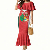 Custom Rugby Tonga and Lebanon Mermaid Dress Mate Maa Tonga Cedars Together