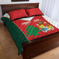 Rugby Tonga and Lebanon Quilt Bed Set Mate Maa Tonga Cedars Together