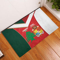 Rugby Tonga and Lebanon Rubber Doormat Mate Maa Tonga Cedars Together