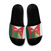 Rugby Tonga and Lebanon Slide Sandals Mate Maa Tonga Cedars Together