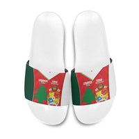 Rugby Tonga and Lebanon Slide Sandals Mate Maa Tonga Cedars Together