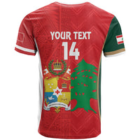 Custom Rugby Tonga and Lebanon T Shirt Mate Maa Tonga Cedars Together