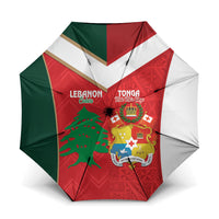 Rugby Tonga and Lebanon Umbrella Mate Maa Tonga Cedars Together