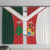 Rugby Tonga and Lebanon Window Curtain Mate Maa Tonga Cedars Together