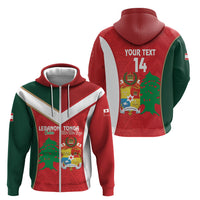 Custom Rugby Tonga and Lebanon Zip Hoodie Mate Maa Tonga Cedars Together