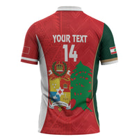 Custom Rugby Tonga and Lebanon Zipper Polo Shirt Mate Maa Tonga Cedars Together