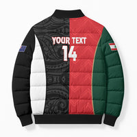 Custom Rugby New Zealand and Lebanon Bomber Puffer Jacket All Black Cedars Together