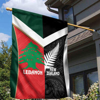 Rugby New Zealand and Lebanon Garden Flag All Black Cedars Together