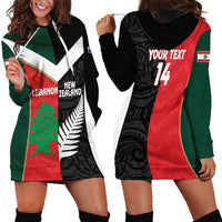 Custom Rugby New Zealand and Lebanon Hoodie Dress All Black Cedars Together