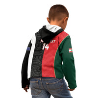 Custom Rugby New Zealand and Lebanon Kid Hoodie All Black Cedars Together