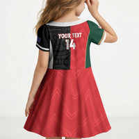 Custom Rugby New Zealand and Lebanon Kid Short Sleeve Dress All Black Cedars Together