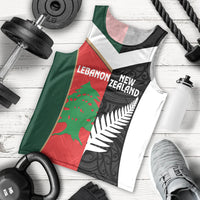 Custom Rugby New Zealand and Lebanon Men Tank Top All Black Cedars Together