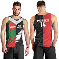 Custom Rugby New Zealand and Lebanon Men Tank Top All Black Cedars Together