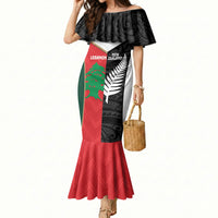Custom Rugby New Zealand and Lebanon Mermaid Dress All Black Cedars Together