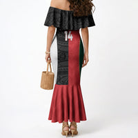 Custom Rugby New Zealand and Lebanon Mermaid Dress All Black Cedars Together