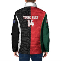 Custom Rugby New Zealand and Lebanon Padded Jacket All Black Cedars Together