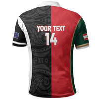 Custom Rugby New Zealand and Lebanon Polo Shirt All Black Cedars Together