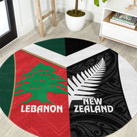 Rugby New Zealand and Lebanon Round Carpet All Black Cedars Together