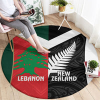 Rugby New Zealand and Lebanon Round Carpet All Black Cedars Together