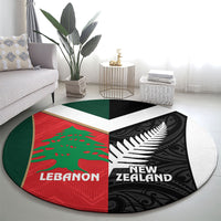 Rugby New Zealand and Lebanon Round Carpet All Black Cedars Together