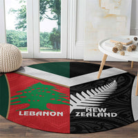 Rugby New Zealand and Lebanon Round Carpet All Black Cedars Together