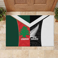 Rugby New Zealand and Lebanon Rubber Doormat All Black Cedars Together