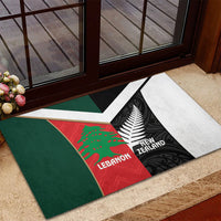 Rugby New Zealand and Lebanon Rubber Doormat All Black Cedars Together