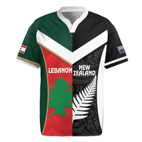 Custom Rugby New Zealand and Lebanon Rugby Jersey All Black Cedars Together