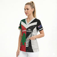 Custom Rugby New Zealand and Lebanon Scrub Top All Black Cedars Together