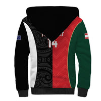 Custom Rugby New Zealand and Lebanon Sherpa Hoodie All Black Cedars Together