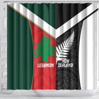 Rugby New Zealand and Lebanon Shower Curtain All Black Cedars Together