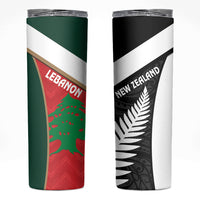 Rugby New Zealand and Lebanon Skinny Tumbler All Black Cedars Together