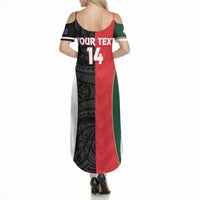 Custom Rugby New Zealand and Lebanon Summer Maxi Dress All Black Cedars Together