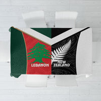 Rugby New Zealand and Lebanon Tablecloth All Black Cedars Together