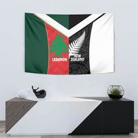 Rugby New Zealand and Lebanon Tapestry All Black Cedars Together