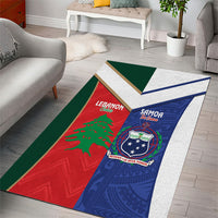 Rugby Samoa and Lebanon Area Rug Toa Samoa Cedars Together
