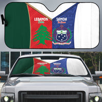 Rugby Samoa and Lebanon Auto Sun Shade Toa Samoa Cedars Together