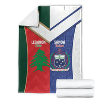 Rugby Samoa and Lebanon Blanket Toa Samoa Cedars Together