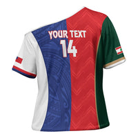 Custom Rugby Samoa and Lebanon Cross Shoulder Shirt Toa Samoa Cedars Together
