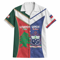 Custom Rugby Samoa and Lebanon Hawaiian Shirt Toa Samoa Cedars Together