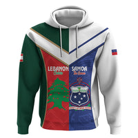 Custom Rugby Samoa and Lebanon Hoodie Toa Samoa Cedars Together